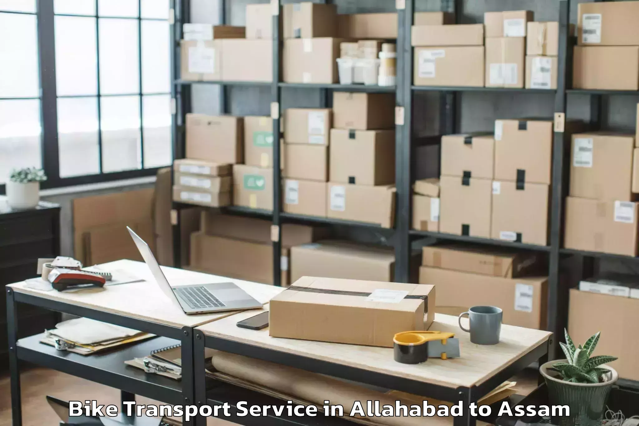 Book Allahabad to Pandu Bike Transport Online